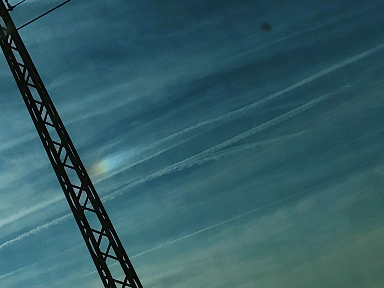 Sun dog from train window